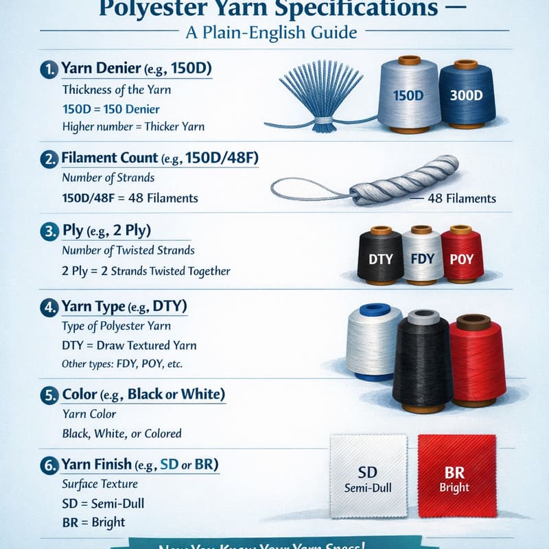 How to Read Polyester Yarn Specifications — A Plain-English Guide