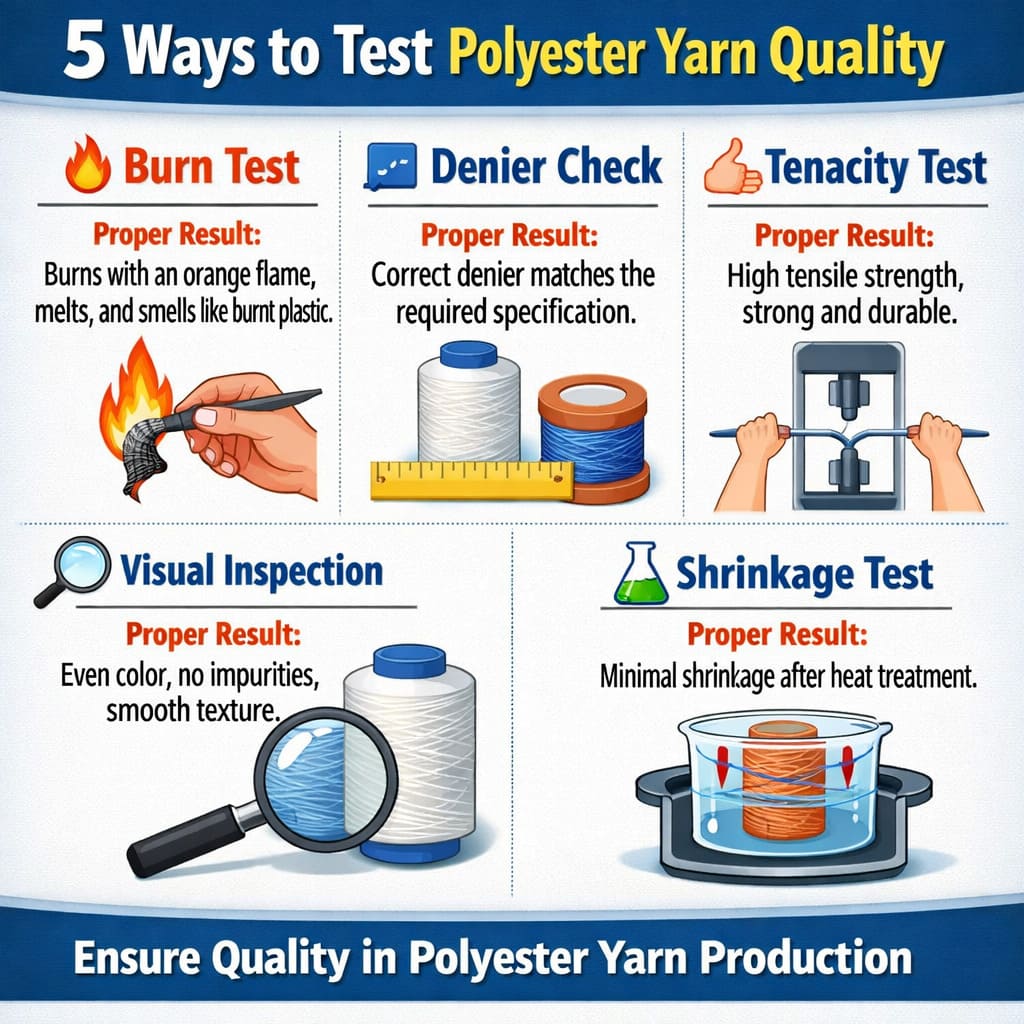 5 ways to test polyester yarn quality — practical methods for buyers