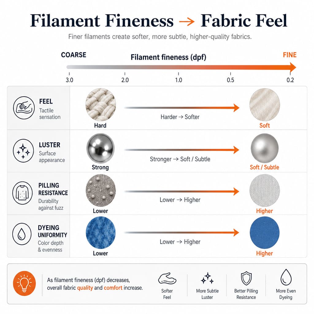 Filament fineness to fabric feel — how dpf affects fabric properties