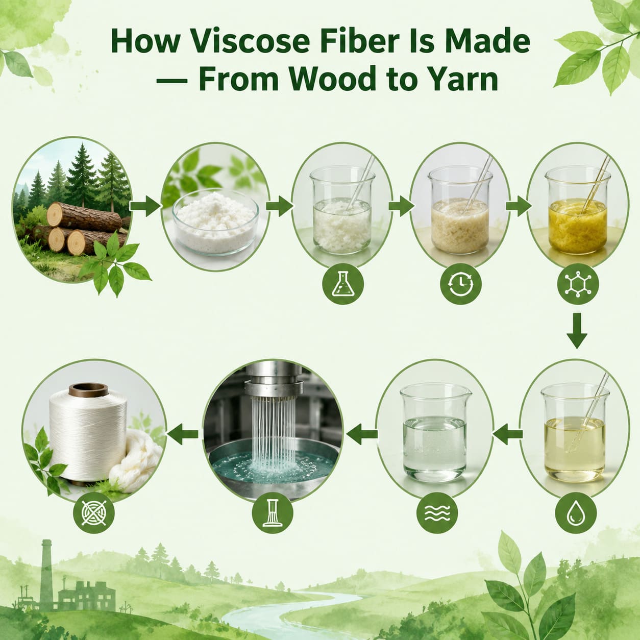 How viscose fiber is made — from wood to yarn production process
