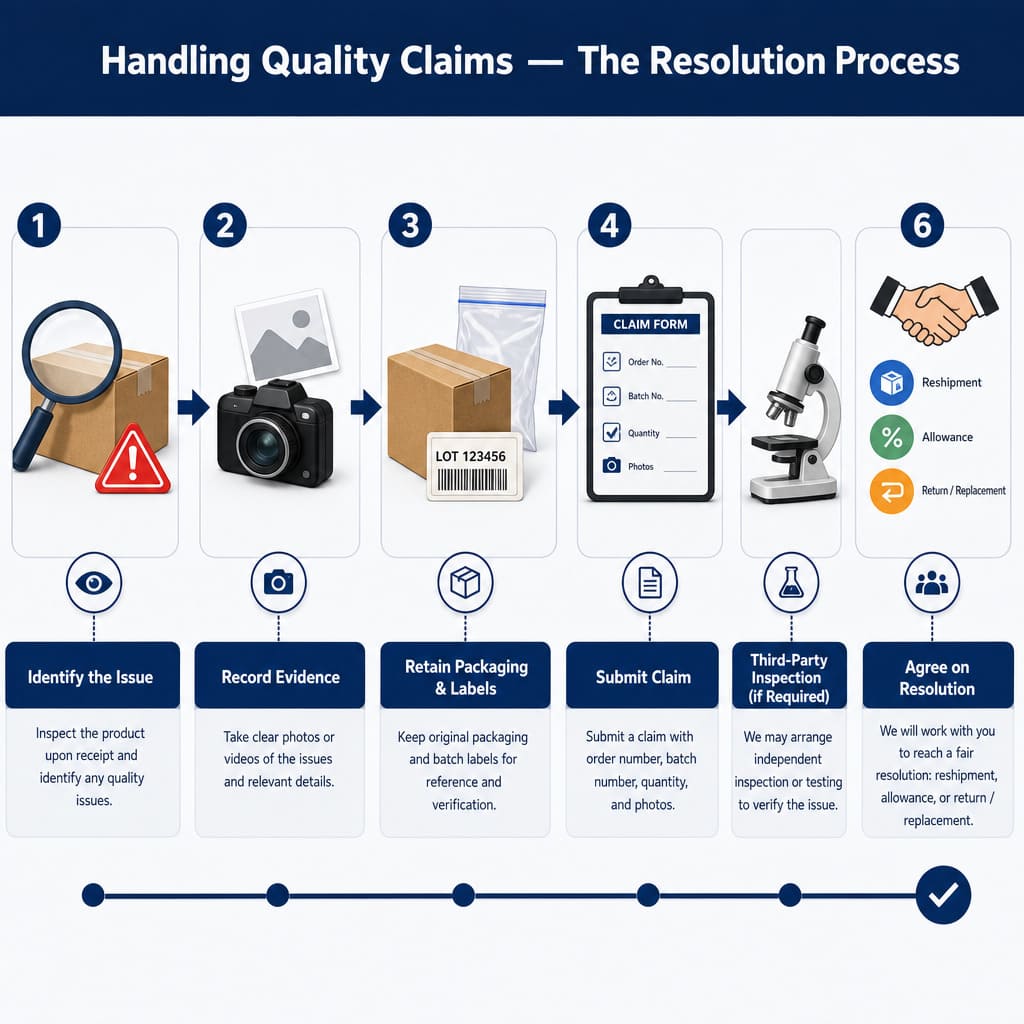 Handling quality claims — the resolution process from evidence to settlement