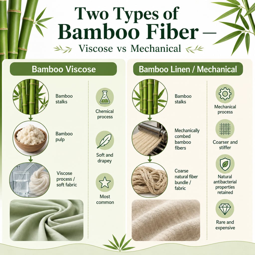 Two types of bamboo fiber — bamboo viscose vs mechanical bamboo comparison