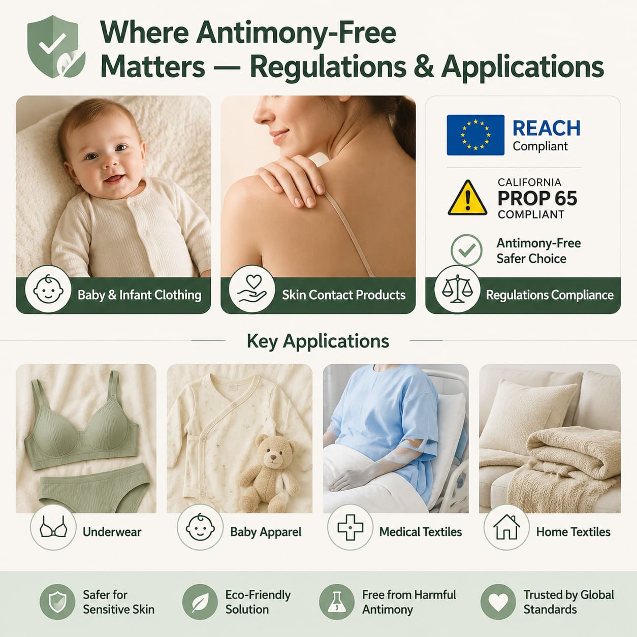 Where antimony-free matters — regulations and applications for baby wear and skin-contact products