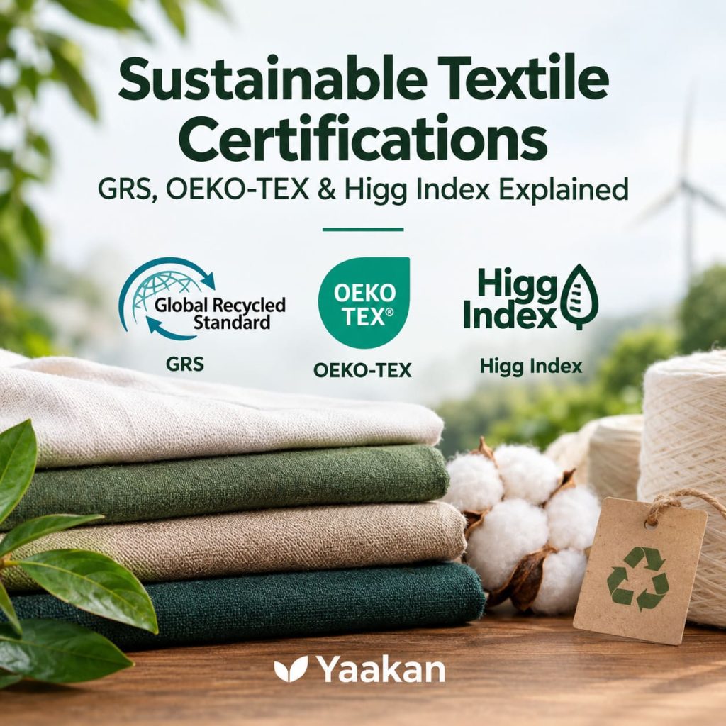 Sustainable Textile Certifications — GRS, OEKO-TEX & Higg Index Explained